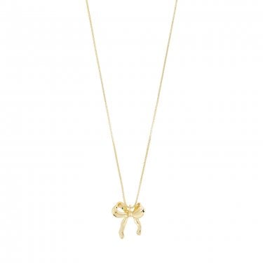 Pilgrim Cassian Bow Gold Tone Necklace  40cm + 9cm  