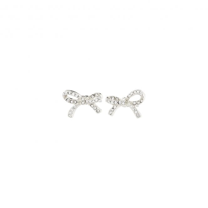 Pilgrim  Catharina Crystal Bow Stud Earrings 0.8cm   