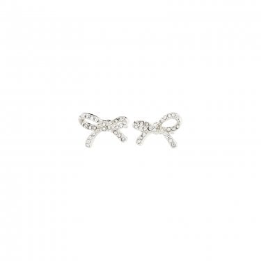 Pilgrim Catharina Crystal Bow Stud Earrings 0.8cm 