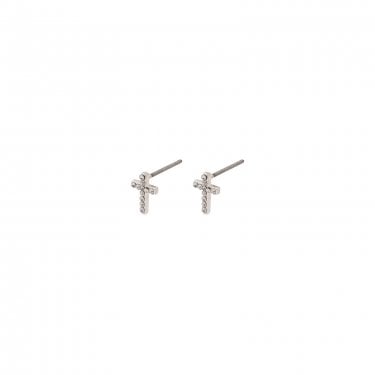 Pilgrim Clara Crystal Cross Stud Earrings 0.9cm  