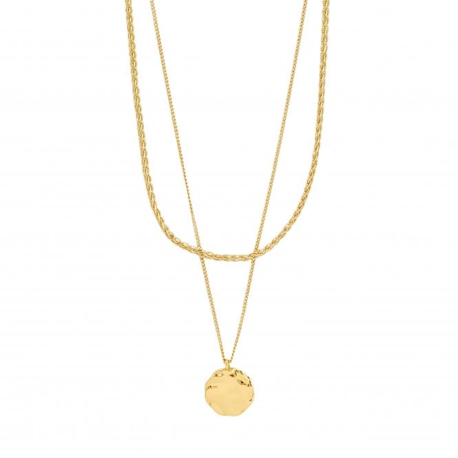 Pilgrim  Declan Two in One Gold Tone Necklaces 38-42cm + 15cm 