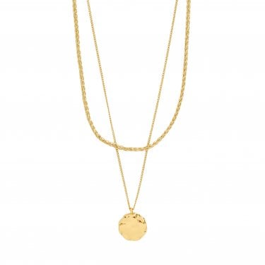 Pilgrim Declan Two in One Gold Tone Necklaces 38-42cm + 15cm 