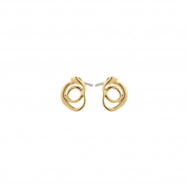 Pilgrim Diego Twist Gold Tone Stud Earrings 2.1cm