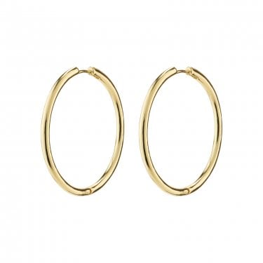 Pilgrim Eanna Maxi Gold Tone Hoop Earrings 3.3cm 