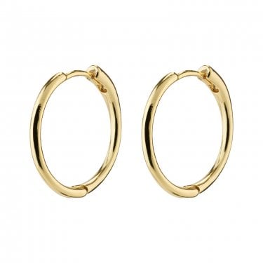 Pilgrim Eanna Medium Gold Tone Hoop Earrings 1.8cm