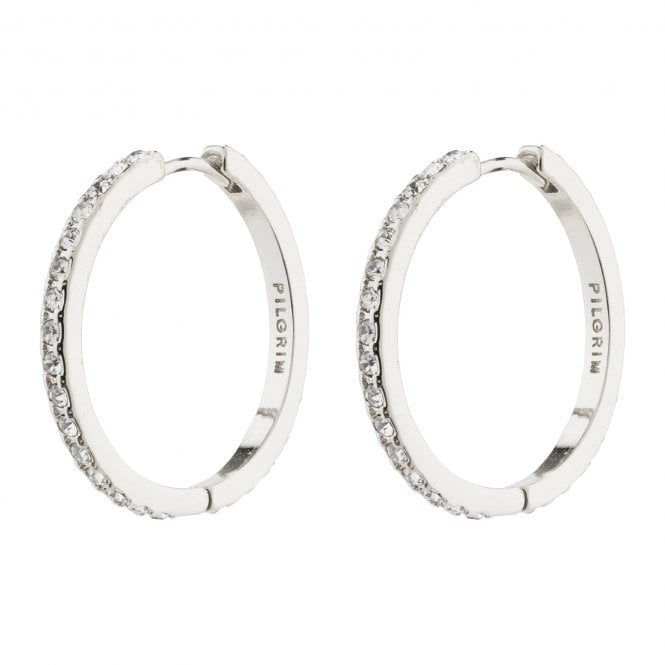 Pilgrim  Ebna Crystal Maxi Hoop Earrings 2.6cm 