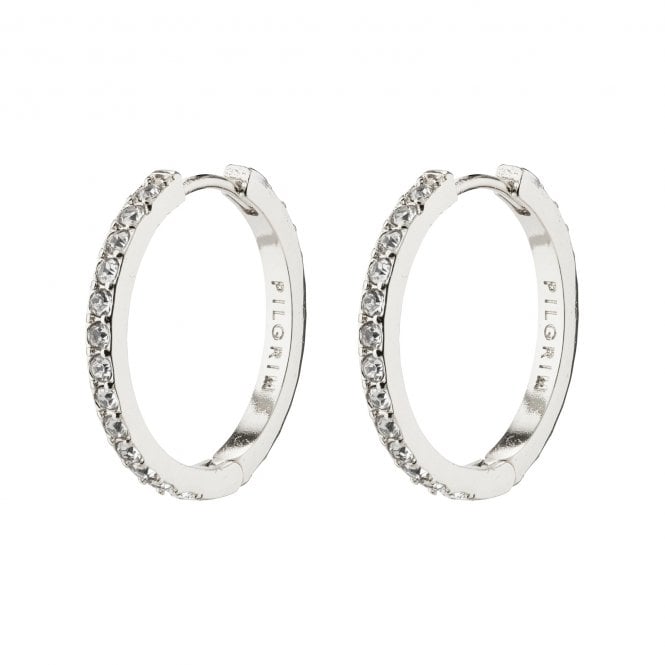 Pilgrim  Ebna Crystal Medium Hoop Earrings 1.8cm