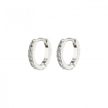 Pilgrim Ebna Crystal Mini Huggie Hoop Earrings 1cm  