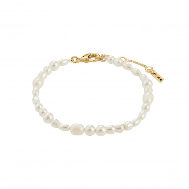 Pilgrim  Elliana Freshwater Pearl Gold Tone Bracelet 16.5cm + 3cm 