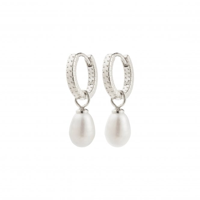 Pilgrim  Elliana Freshwater Pearl Hoop Drop Earrings 23mm