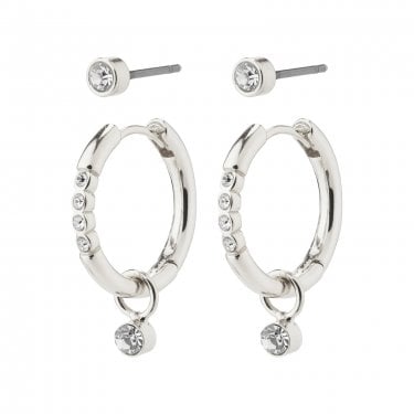 Pilgrim Elna 2-in-1 Crystal Earrings 0.4cm, 2cm   