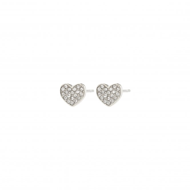 Pilgrim  Emmett Crystal Heart Earrings 0.6cm