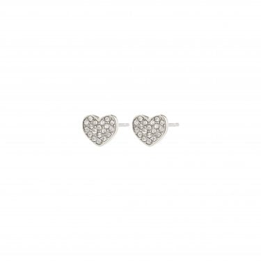 Pilgrim Emmett Crystal Heart Earrings 0.6cm