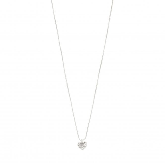 Pilgrim  Emmett Crystal Heart Necklace 40cm + 9cm 