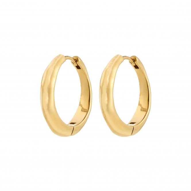 Pilgrim  Harrison Irregular Wave Gold Tone Hoop Earrings 21mm