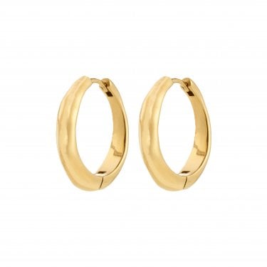 Pilgrim Harrison Irregular Wave Gold Tone Hoop Earrings 21mm