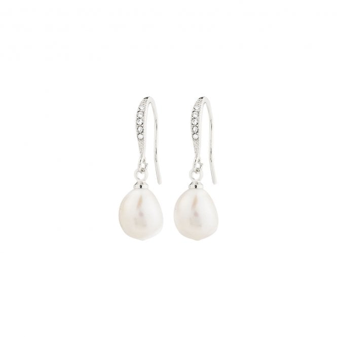 Pilgrim  Jasmin Pearl & Crystal Drop Earrings 2.7cm  