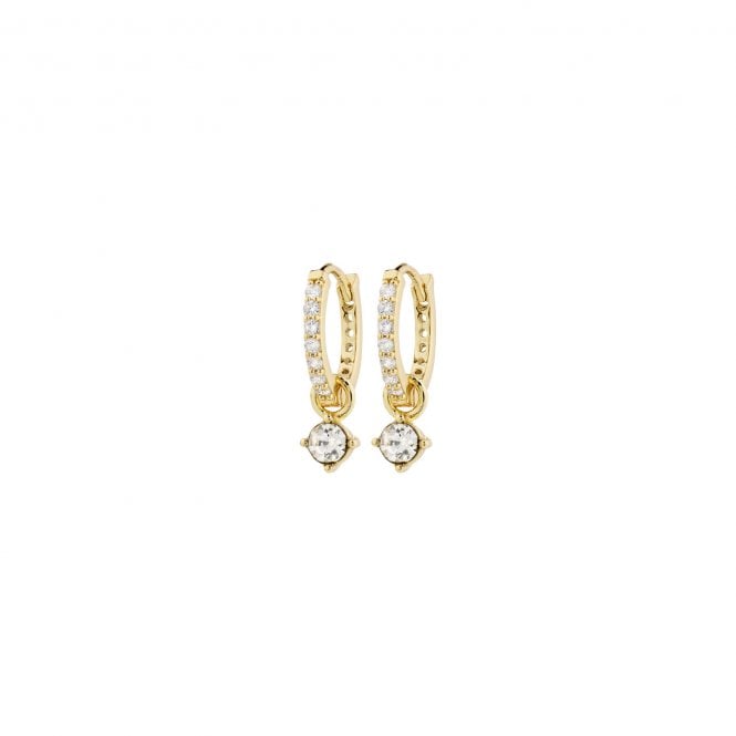 Pilgrim  Joa Crystal Gold Tone Hoop Earrings 1.8cm   