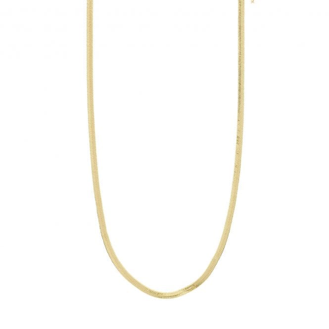 Pilgrim  Joanna Flat Snake Chain Gold Tone Necklace 40cm + 9cm