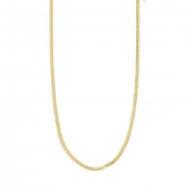 Pilgrim Joanna Flat Snake Chain Gold Tone Necklace 40cm + 9cm