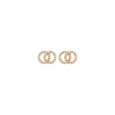 Pilgrim Jolina Crystal Interwined Gold Tone Stud Earrings 0.7cm 