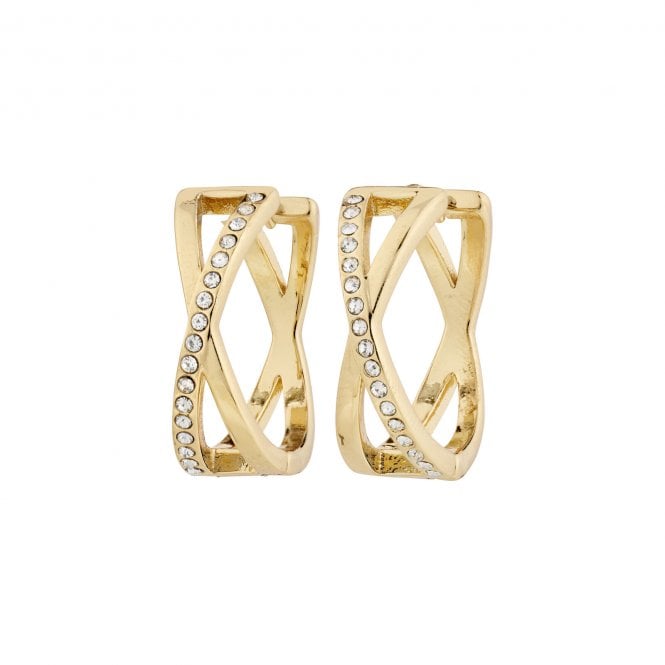 Pilgrim  Kira Crystal Gold Tone Hoop Earrings 1.8cm   