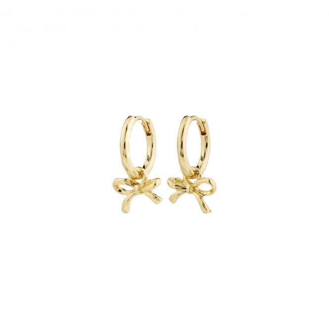 Pilgrim  Lysandra Bow Gold Tone Hoop Earrings 1.8cm  