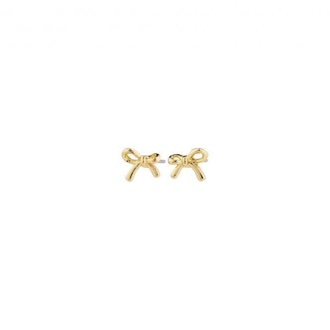 Pilgrim  Lysandra Bow Gold Tone Stud Earrings 0.6cm 