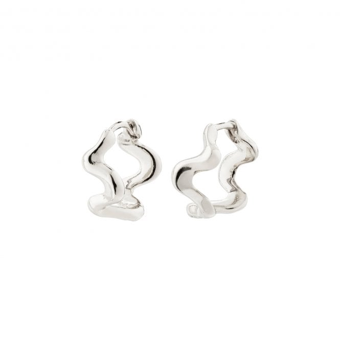 Pilgrim  Penelope Wavy Design Hoop Earrings 1.4cm   