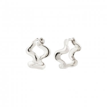 Pilgrim Penelope Wavy Design Hoop Earrings 1.4cm 