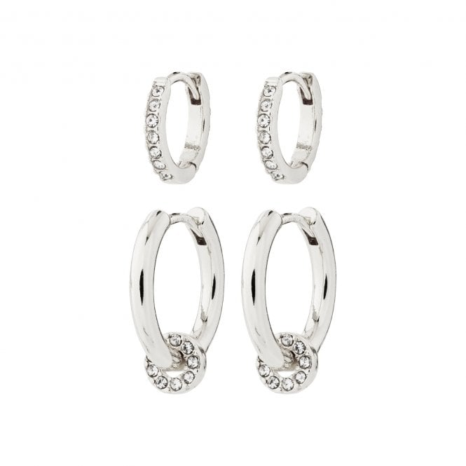 Pilgrim  Scottie 2-in-1 Hoop Earrings 1cm, 1.5cm  