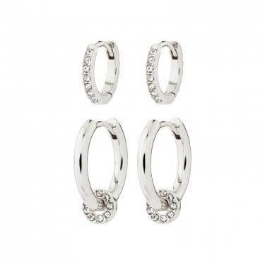 Pilgrim Scottie 2-in-1 Hoop Earrings 1cm, 1.5cm 