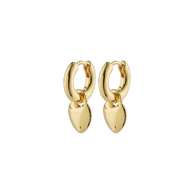 Pilgrim  Sophia Heart Gold Tone Hoop Earrings 2cm  