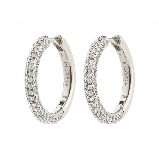 Pilgrim  Tatum Crystal Large Hoop Earrings 24mm