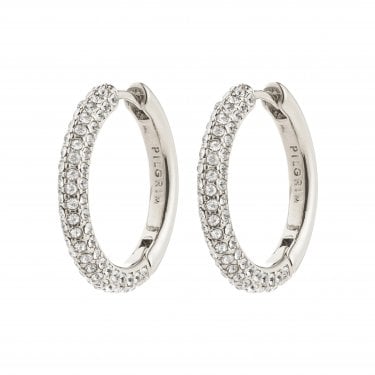 Pilgrim Tatum Crystal Large Hoop Earrings 24mm