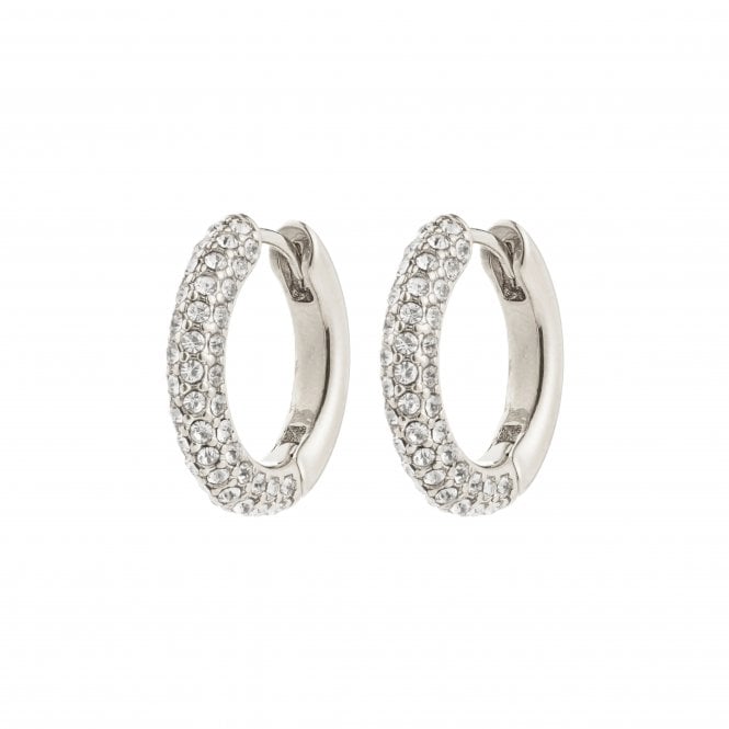 Pilgrim  Tatum Crystal Medium Hoop Earrings 18mm