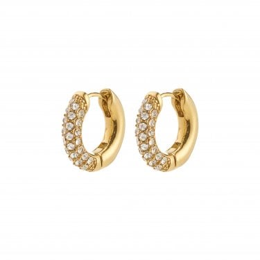 Pilgrim Tatum Crystal Small Gold Tone Hoop Earrings 14mm