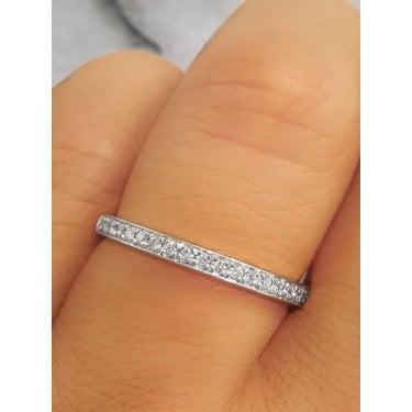 Platinum 0.10ct Round Brilliant Grain Set Diamond Wedding/Eternity Ring Diamond carat weight - 0.10ct Cut - Round Brilliant Colour - G/H Colour Clarity - Si1/Si2  Size M (Other Sizes Available to Order)