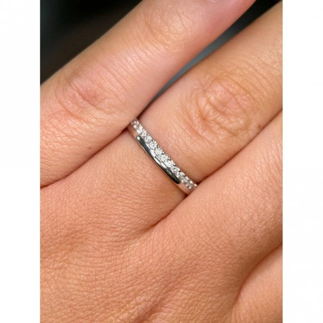 Faith Diamonds Platinum 0.25ct Round Brilliant Claw Set Diamond Offset Eternity Ring