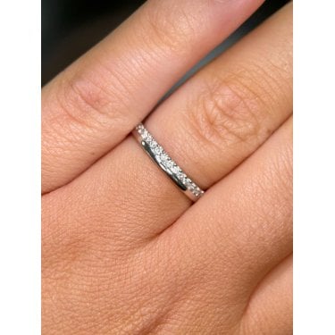 Platinum 0.25ct Round Brilliant Claw Set Diamond Offset Eternity Ring