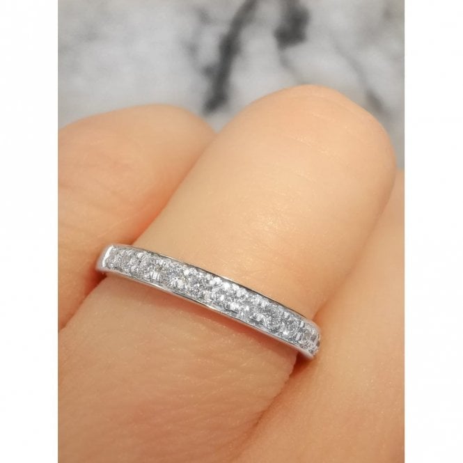 Faith Diamonds Platinum 0.25ct Round Brilliant Grain Set Diamond Eternity Ring Diamond carat weight - 0.25ct Cut - Round Brilliant Colour - G/H Colour Clarity - Si1/Si2  Size M (Other Sizes Available to Order)