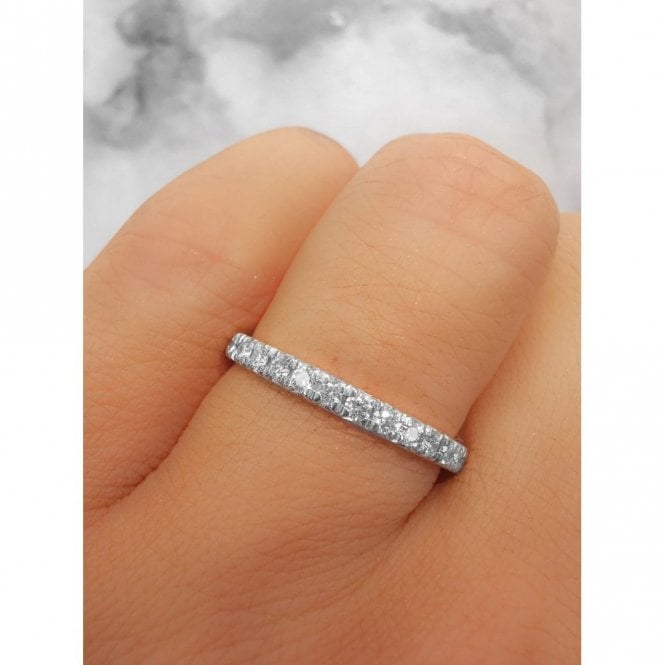 Faith Diamonds Platinum 0.25ct Round Micro Set Diamond Eternity Ring Diamond carat weight - 0.25ct Cut - Round Brilliant Colour - G/H Colour Clarity - Si1/Si2  Size M (Other Sizes Available to Order)