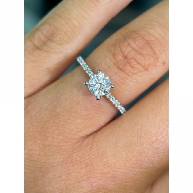 Faith Diamonds Platinum 0.90ct Round Brilliant Solitaire 4 Claw LAB Grown Diamond Ring Certified