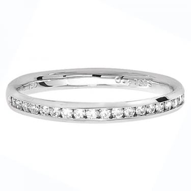 Platinum Half Eternity Diamond Ring Channel Set 0.22ct