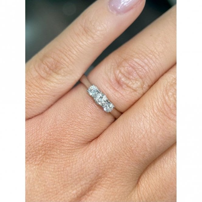 Faith Diamonds Platinum Total 0.54ct Round Brilliant 3 Stone Diamond Ring