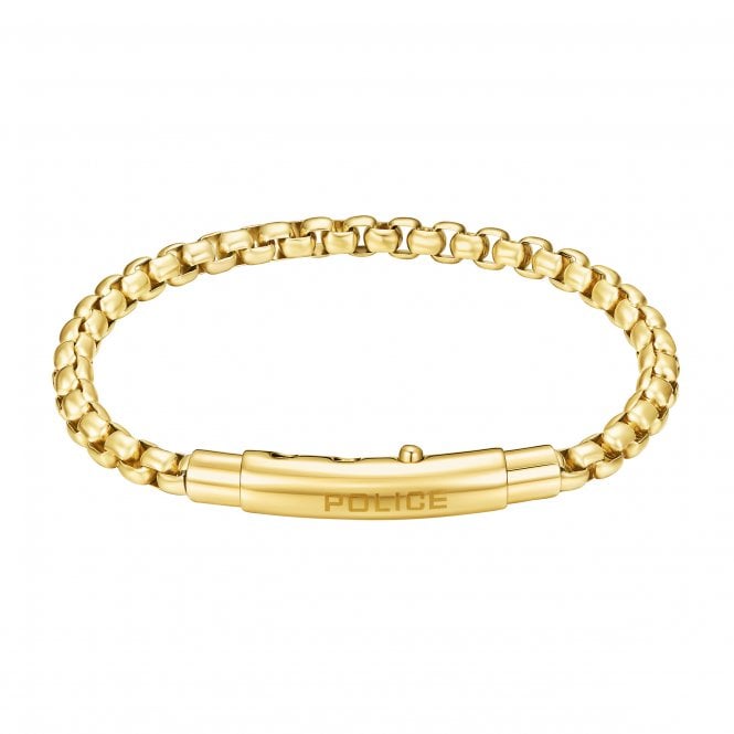 Police  Fleshy Gold Tone Stainless Steel Bracelet 20cm