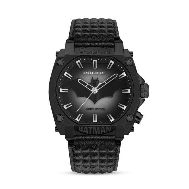 Police  Gents Forever Batman Black Leather Strap Watch