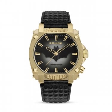 Police Gents Forever Batman Limited Edition Black Leather Strap Watch 