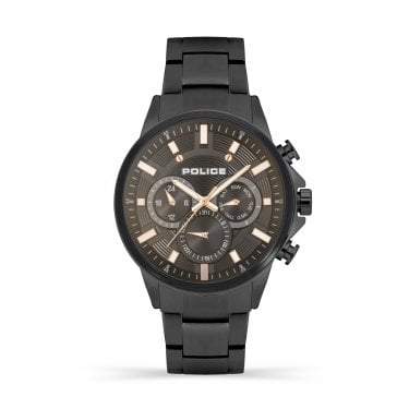 Police Gents Kismet Multi Dial Black Stainless Steel Watch