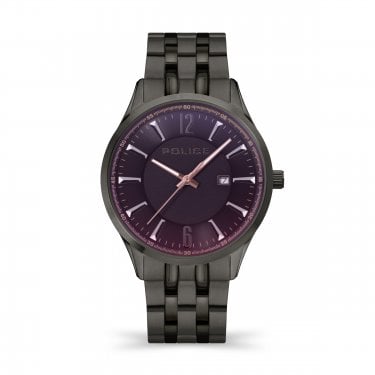 Police Gents Laser Gunmetal Black Stainless Steel Watch